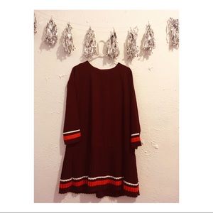 Vintage knee length maroon dress